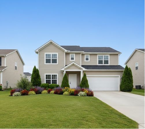 Property after professional landscaping - beautiful yard