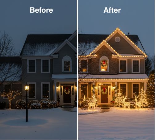 Holiday & Outdoor Lighting Before/After Example